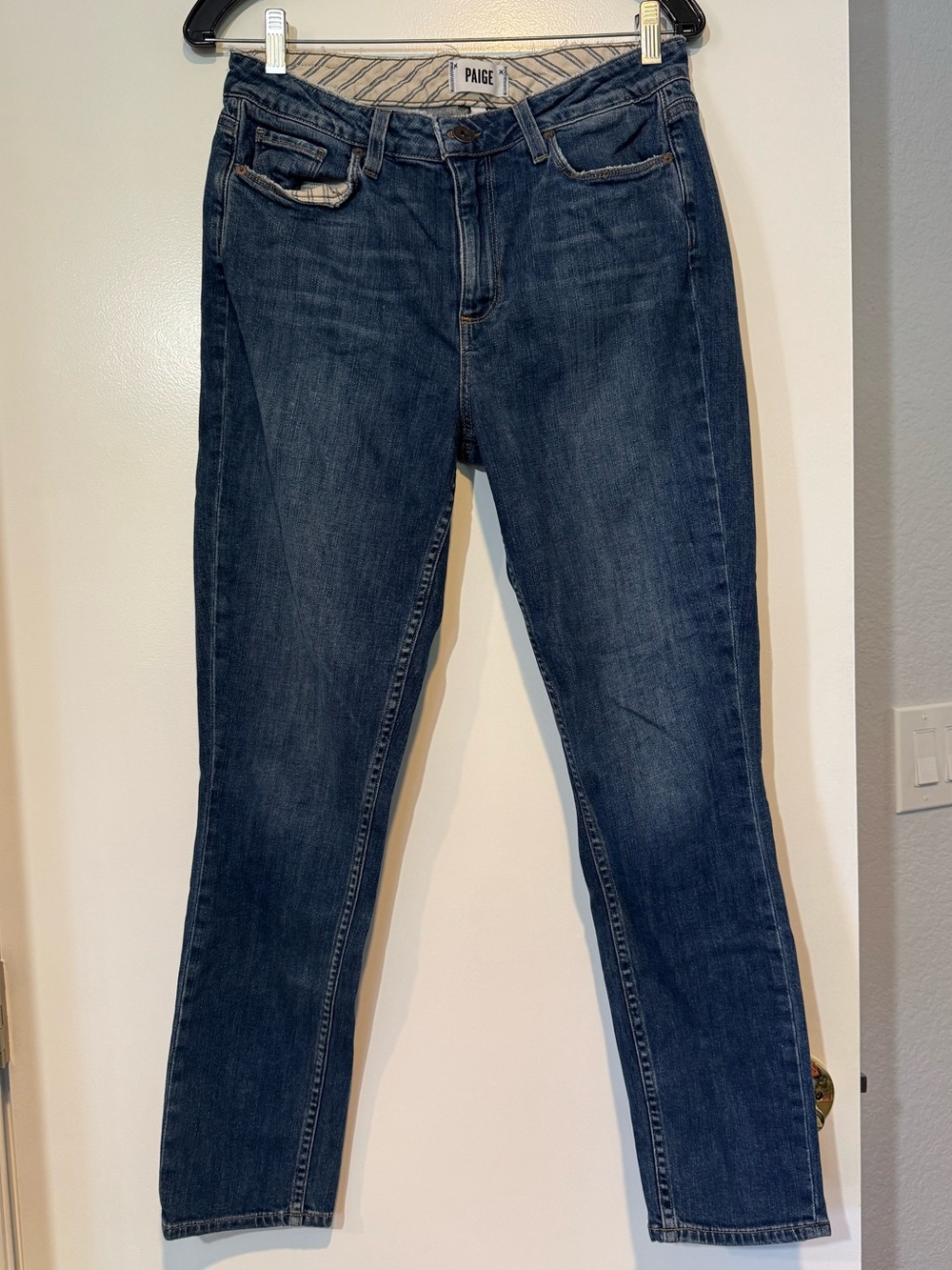 PAIGE Carter Slim Raw Waist Straight Leg Jeans - Size 29